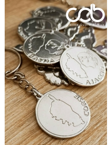 Porte clés Tête de Maure / corse en étain - 1...