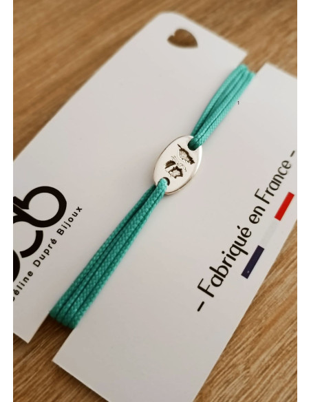 Bracelet Corse / tête de Maure - ovale 8x16mm - cordon réglable