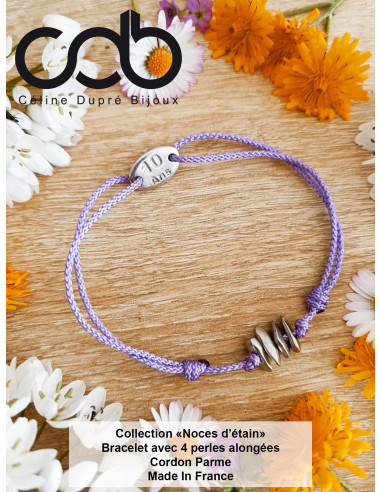 Bracelets 4 perles allongées