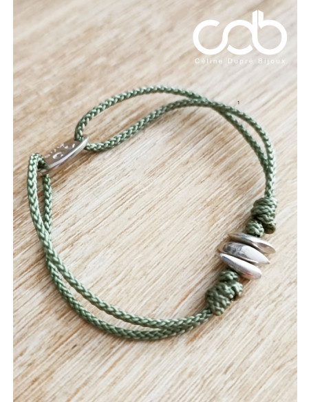 Bijoux en étain - Box / coffret Bijoux duo "Noces d'étain / 10 ans de mariage" - 2 bracelets 3 perles en étain allongées