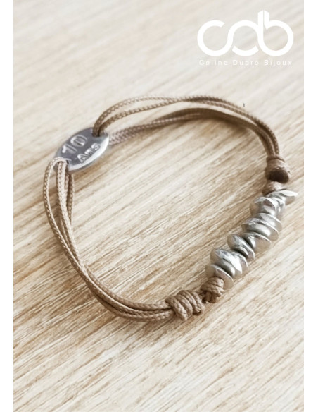 Bracelet perles rondes en étain