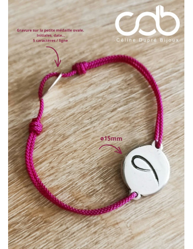 Bracelet Octobre Rose - ø15mm - personnalisable