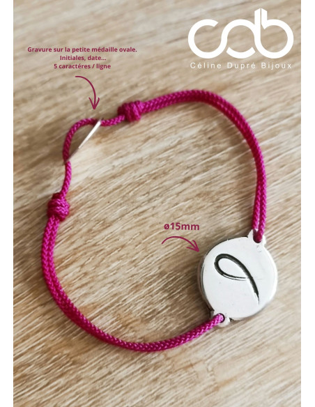 Bracelet Octobre Rose - ø15mm - personnalisable
