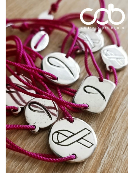 Bracelet Octobre Rose - ø20mm - personnalisable