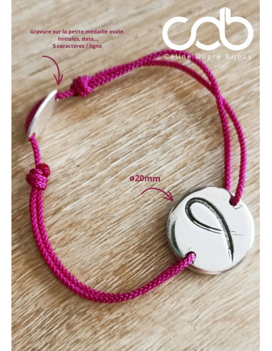 Bracelet Octobre Rose - ø20mm - personnalisable