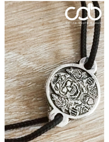 Bracelet Biker avec roses