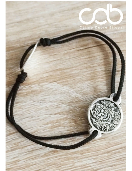 Bracelet Motard Biker Tête de mort - BORN TO RIDE - ø15mm - personnalisable