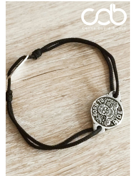 Bracelet Motard Biker - BORN TO RIDE - ø15mm - personnalisable