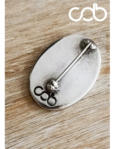 Broche Motard Biker Tête de mort avec roses -...