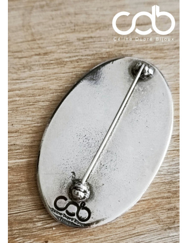 Broche Motard Biker Tête de mort avec roses -...