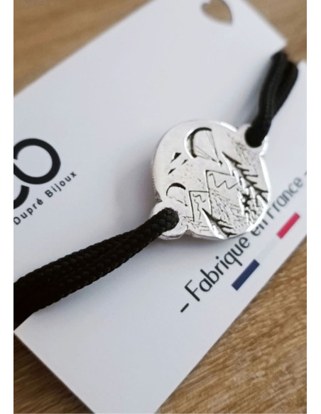 Bracelet Parapente médaille ronde ø25mm - cordon paracorde ø3mm