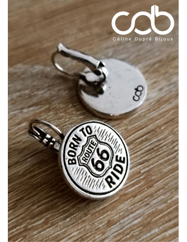 Boucles d'oreilles Motard Biker - Born ro Ride...