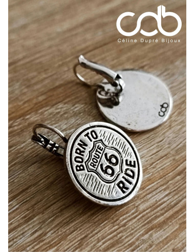 Boucles d'oreilles Motard Biker - Born ro Ride...