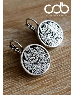 Boucles d'oreilles tête de mort et roses
