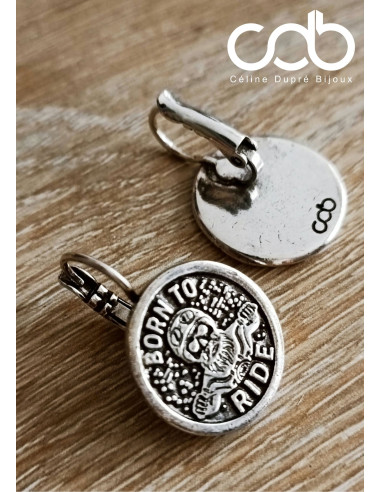 Boucles d'oreilles Motard Biker - Born to Ride...