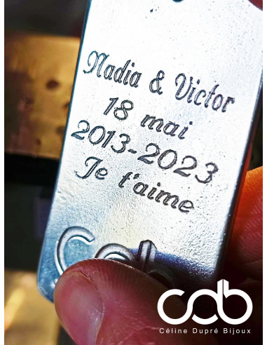 Porte clés en étain 10ans en battons - 1...