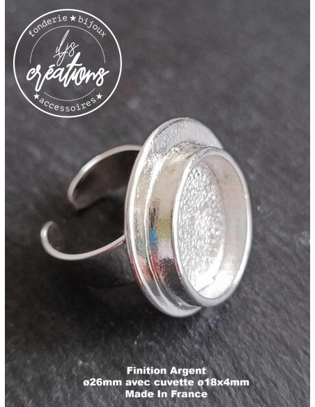 Bague ronde finition argent