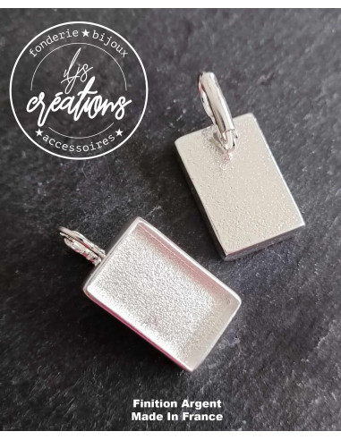 Boucles d'oreilles rectangle finition argent