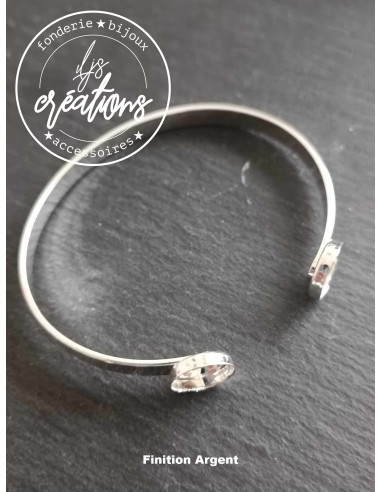 Bracelet ruban 5mm de large avec deux cuvettes...