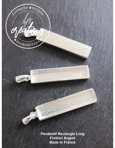 Bases pour Pendentif Rectangle Long 8x40x4mm -...