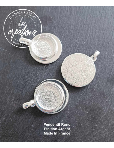 Base pour pendentif rond avec bélière - ø26mm...
