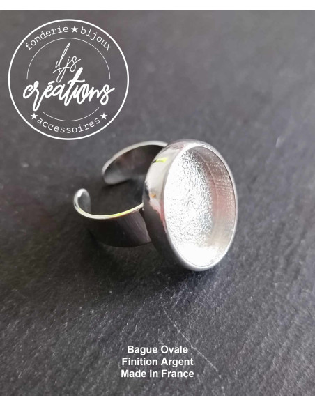 Base pour Bague ovale 16x23x4mm - finition au choix - Anneau lisse TM (56)