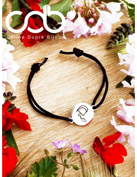 Bracelet kitesurf cordon noir