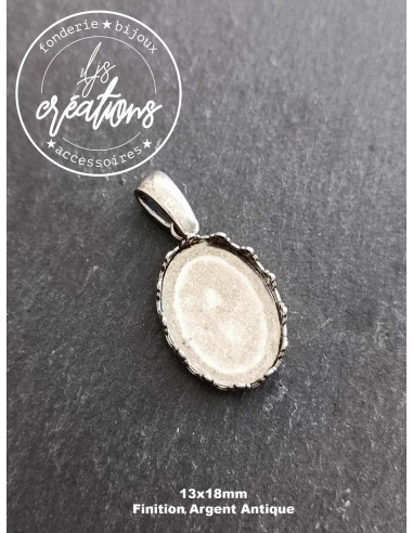 Base pour pendentif ovale (style couronne)...