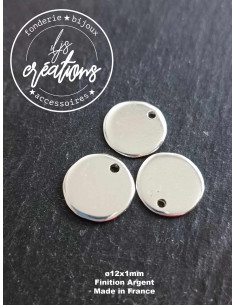 Médaille ronde ø12mm finition Argent