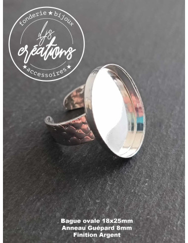 Bague avec anneau Guépard 8mm finition argent