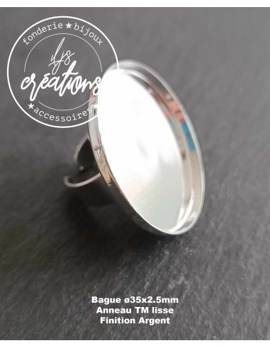 Bague ronde finition Argent