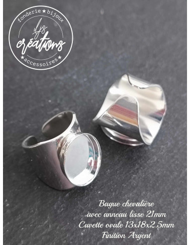 Base pour Bague chevalière avec cuvette ovale...