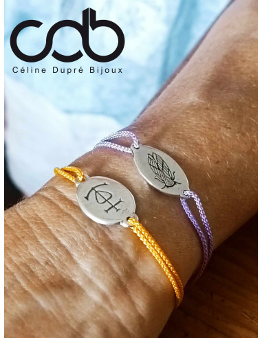 Bracelet croix de camargue ovale