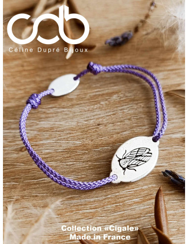 Bracelet Cigale - 14x26mm - cordon réglable