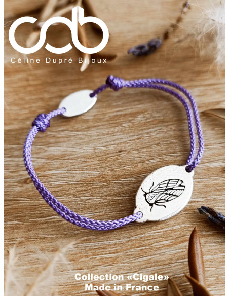 Bracelet Cigale - 14x26mm - cordon réglable
