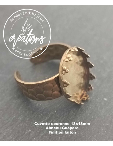Base pour bague ovale (style couronne) 13x18mm...