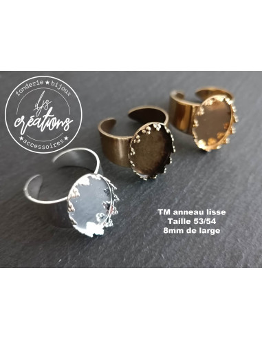 Bague couronne avec anneau lisse 8mm