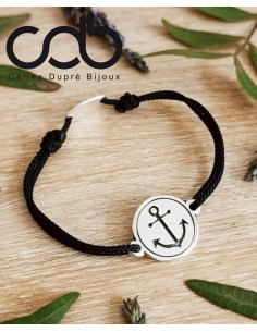 Bracelet réglable avec Ancre marine