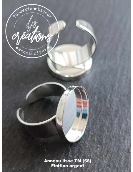 Base pour Bague Ronde Cuvette ø18x2.8mm - Anneau lisse TM (57) - finition au choix