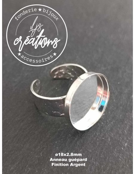 Base pour Bague avec cuvette ronde ø18x2.8mm - Anneau Guépard TM (58) - finition au choix