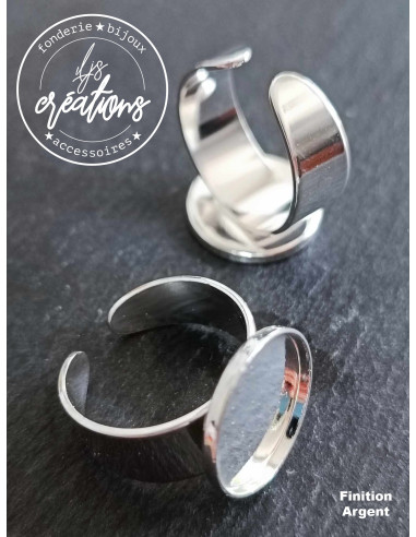 Base pour Bague Ronde cuvette ø15x1,5mm -...
