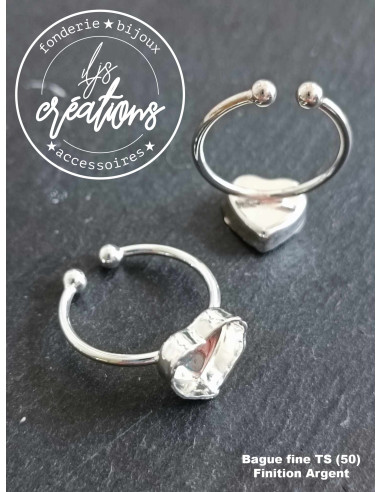 Base pour bague Coeur - Anneau fin TS (54) -...