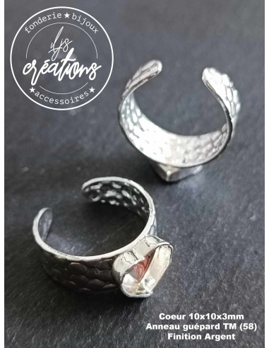 Base pour bague Coeur - Anneau Guépard Taille M...