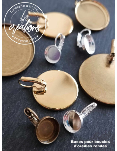 Bases pour boucles d'oreilles rondes