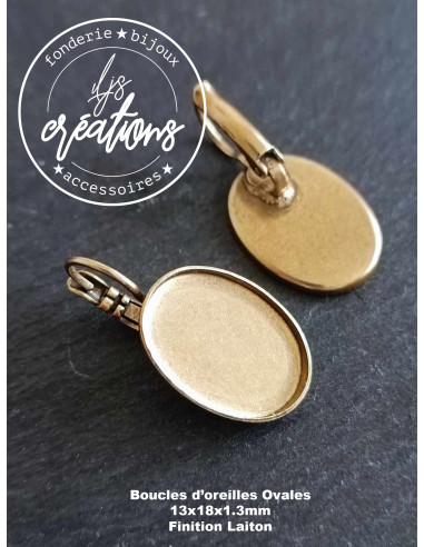 Boucles d'oreilles ovales 13x18x1.40mm