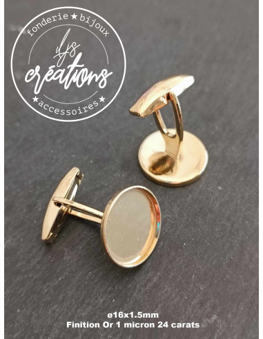 Base pour Boutons de manchette Ronds ø16x1.5mm...