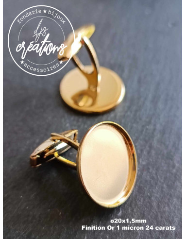 Base pour Boutons de manchette Ronds ø20X1.5mm...