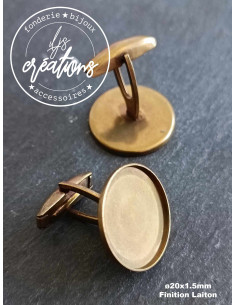 Boutons de manchette ø20x1.5mm finition laiton