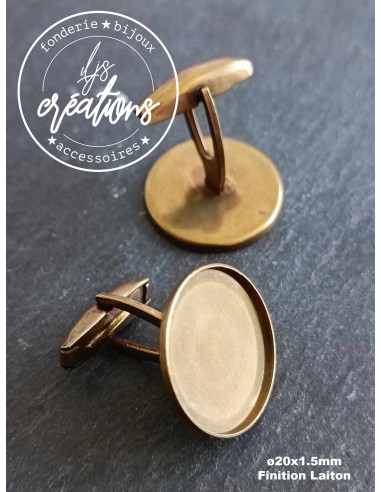 Boutons de manchette ø20x1.5mm finition laiton