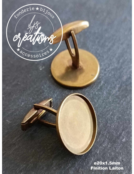 Boutons de manchette ø20x1.5mm finition laiton